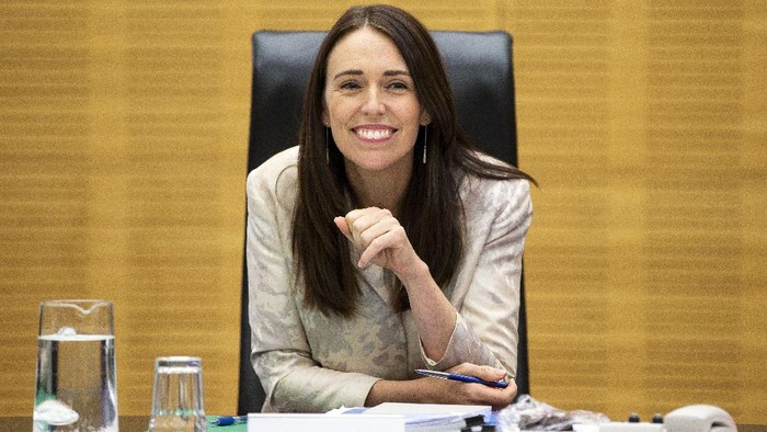 WHAKATANE, NEW ZEALAND - DECEMBER 10: New Zealand Prime Minister Jacinda Ardern meets with first responders at the Whakatane Fire Station on December 10, 2019 in Whakatane, New Zealand. Five people are confirmed dead and several people are missing following a volcanic eruption at White Island on Monday. (Photo by Dom Thomas/Radio NZ - Pool/Getty Images)