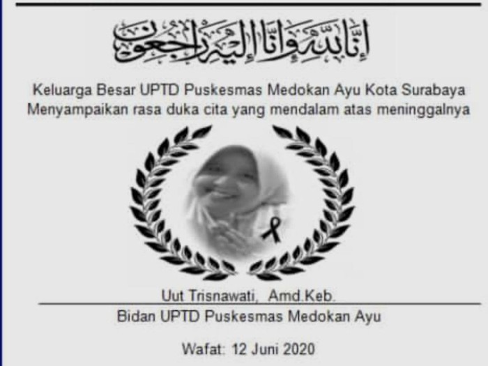 bidan di surabaya meninggal positif covid-19