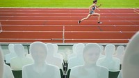 Sprinter asal Swis, Lea bertarung dalam ajang Impossible Games 2020, Kamis (11/6) waktu setempat. Heiko Junge /NTB scanpix via AP.