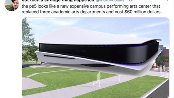 Kalau direbahkan, mungkin bisa jadi gedung seni yang menarik seperti ini. Foto: Twitter