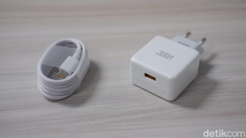 Selain itu diberikan kabel USB Type C dan charger 20W. Foto: Adi Fida Rahman/detikINET