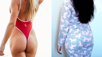 Meniru pose seksi di pantai (Foto: Instagram/ thesharonicles)