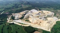 Begini megahnya penampakan proyek Bendungan Randugunting dari udara.