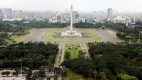 Sebelumnya, sisi selatan Monas itu diisi oleh pepohonan dan area terbuka untuk jalan setapak. Rengga Sancaya/detikcom.
