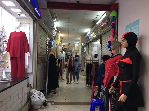 Suasana Pusat Grosir Blok A Tanah Abang yang menerapkan sistem ganjil genap (Foto: Tiara Aliya/detikcom)