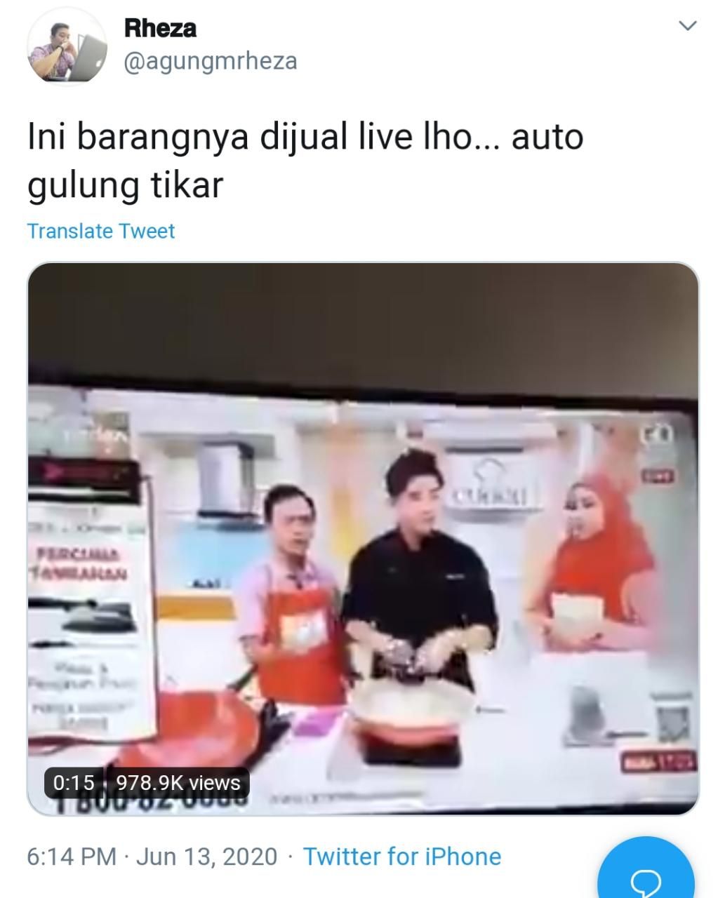 Wajan meledak saat diiklankan live di TV