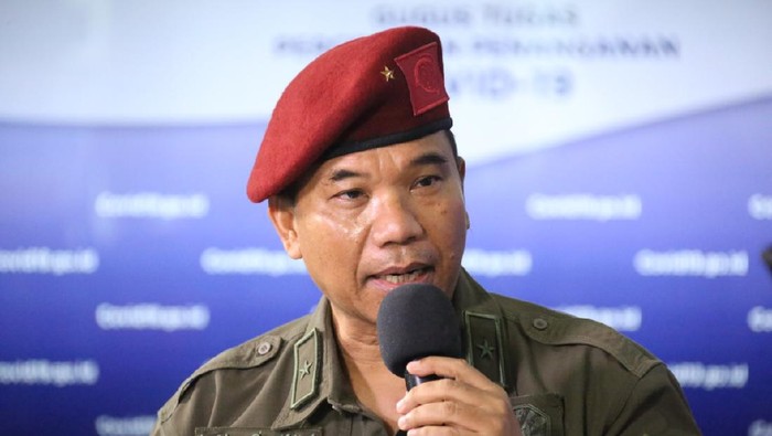 Wakil I Subbidang Pengamanan dan Penegakan Hukum Gugus Tugas Percepatan Penanganan COVID-19 Brigjen Darmawan Sutawijaya (dok. BNPB)