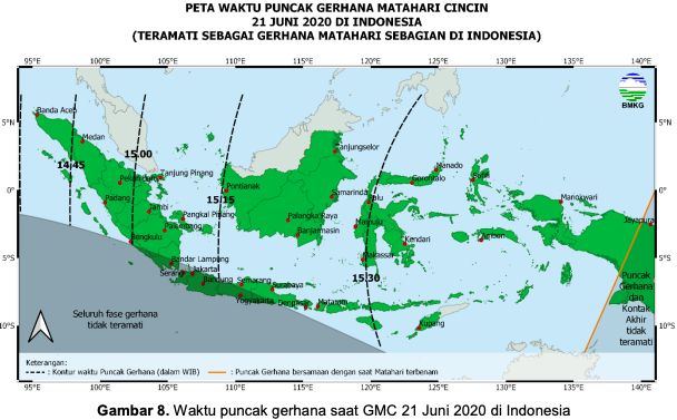 Gerhana matahari cincin bakal terlihat di Indonesia sebagai gerhana matahari sebagian. (Dok BMKG)