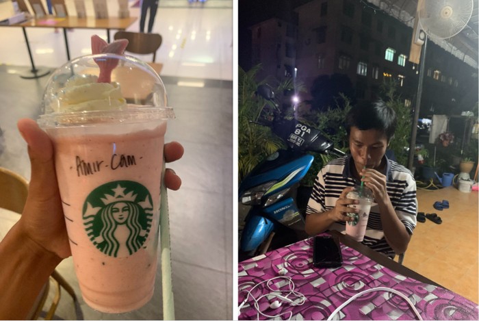 Pria traktir temannya yang belum pernah cicip Starbucks seumur hidup