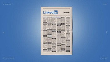 LinkedIn versi jadul ditampilkan di kolom lowongan kerja di koran. Foto: Luli Kibudi/Bored Panda