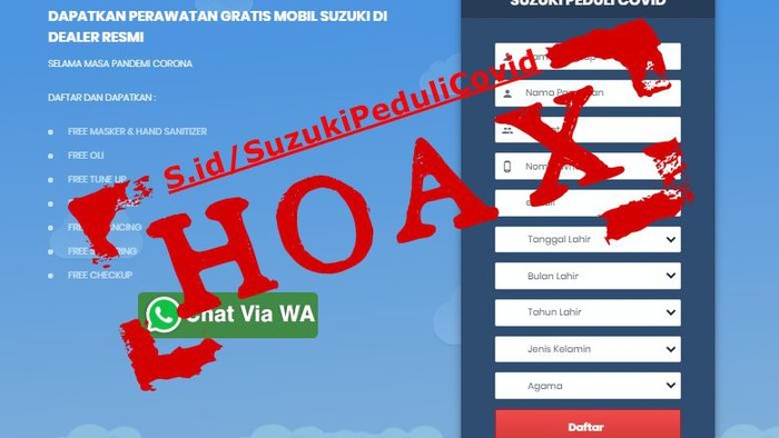 Beredar info hoax program Suzuki Peduli COVID