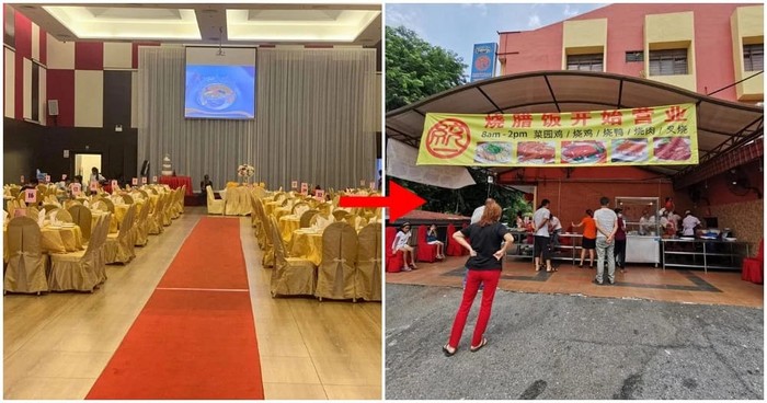 Gedung pesta diubah jadi gerai chicken rice