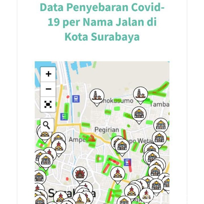 Pemkot Surabaya membuka data alamat pasien COVID-19 dalam bentuk peta. Itu dilakukan untuk meningkatkan partisipasi masyarakat dalam memerangi virus Corona.