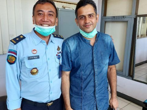 Penampakan Nazaruddin saat cuti menjelang bebas dari Lapas Sukamiskin