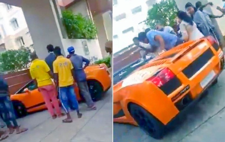 Pengemudi Lamborghini Dikeroyok Warga Pengemudi Lamborghini Dikeroyok Warga karena bising dan kebut-kebutan