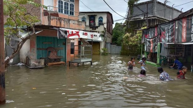 Banjir di Medan Maimun (Ahmad Arfah-detikcom)