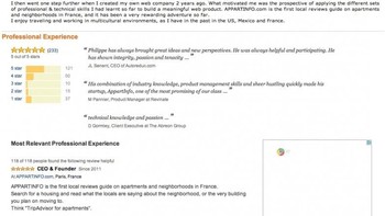 Masih resume yang sama dari Dubost, ia pun bahkan menyematkan review dirinya dari kolega-koleganya yang mana super kreatif!  Foto: Philippe Dubost via Social Talent