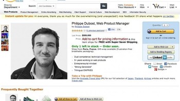 Seorang Web Product Manager, Philippe Dubost membuat resume mirip tampilan laman Amazon. Foto: Philippe Dubost via Social Talent