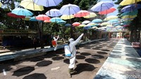 Disinfektan disemportkan di semua area. 