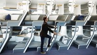 Konsep kursi double decker Zephyr Aerospace ini memanfaatkan ruang kursi standar. Bangku dibuat dua tingkat, tidak terlalu tinggi hanya 1,4 meter dari lantai. (Foto: Zephyr Aerospace)