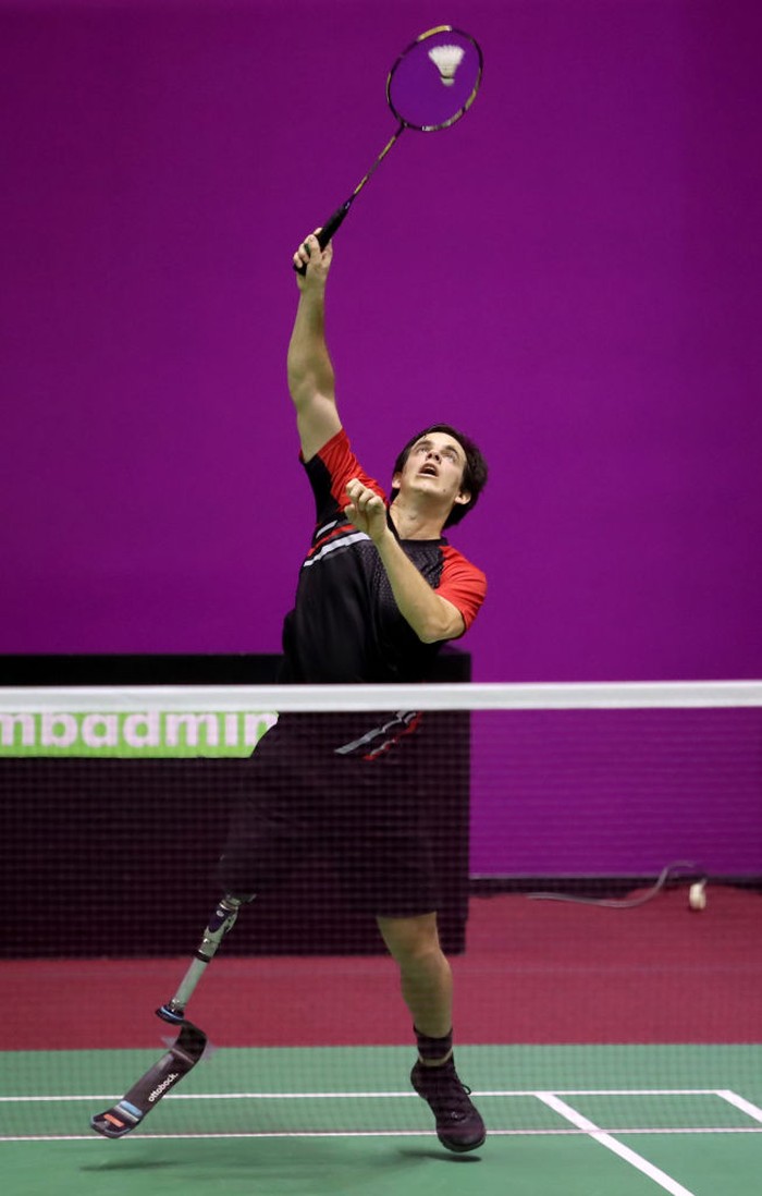 1220782653 LIMA, PERU - JUNE 17: Peruvian Para badminton player Pedro Pablo de Vinatea Pepe runs through the streets of Miraflores during government-ordered coronavirus lockdown on June 13, 2020 in Lima, Peru. As he awaits for an invitation to compete in Tokyo Paralympics, three-time Pan American champion De Vinatea continues his daily routine in isolation during the coronavirus lockdown in Peru. The next summer Paralympics will be the first to include para badminton as an official competition (Photo by Raul Sifuentes/Getty Images)