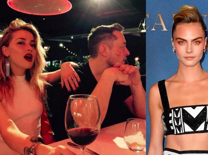 Amber Heard, Elon Musk dan Cara Delevingne Amber Heard, Elon Musk dan Cara Delevingne
