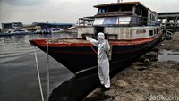 Diketahui, penyemprotan itu dilakukan satu seminggu sekali di wilayah pesisir Jakarta Utara.