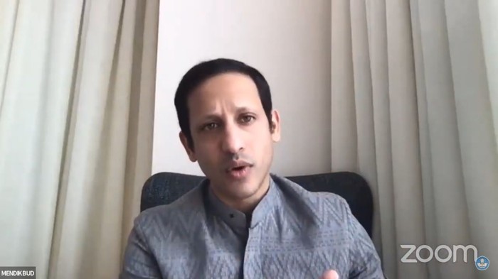 Teleconference Mendikbud Nadiem Makarim