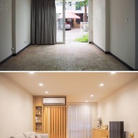 Pemilik rumah menghindari pemakaian interior yang berlebih agar tak sumpek. Warna interior yang kalem tanpa motif atau detail semakin membuat ruangan ini terasa lebih lega. (Foto: Facebook/Peary is Happy)
