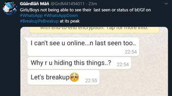 Sampai ada yang minta putus. Duh semoga tidak ada yang putus beneran ya. Foto: Screenshot Twitter