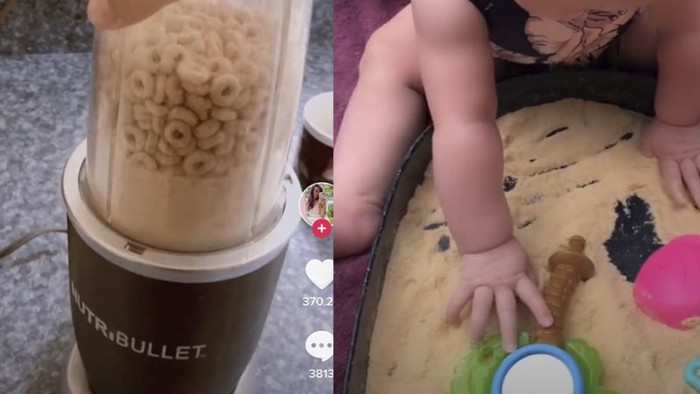 Trik sereal jadi pasir mainan anak Trik sereal jadi pasir mainan anak
