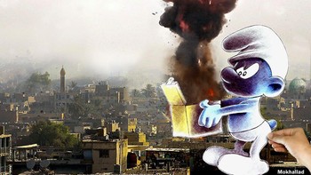 Lagi penampakan letusan bom yang menjadi pemandangan biasa. (Foto: Mokhallad Habib)