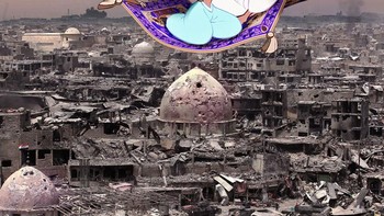 Dengan jiwa seninya ia ingin menampilkan pemandangannya dengan cara yang lain. (Foto: Mokhallad Habib)