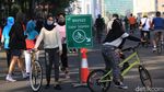 Penampakan Jalur Khusus Sepeda di CFD Bundaran HI