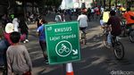 Penampakan Jalur Khusus Sepeda di CFD Bundaran HI