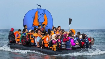 Jin dan para pengungsi. Foto: Mokhallad Habib via Boredpanda