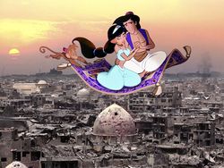 Keren Tapi Bikin Terenyuh, Potret Daerah Perang Berpadu dengan Kartun