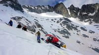 Proyek ini pertama kali dilakukan pada tahun 2008 yang melindungi sekitar 30.000 meter persegi area gletser. (Miguel Medina/AFP)
