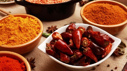 Indian and Asian Herbs and Spices making Cuisine Meal