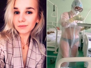 Perawat Viral Pakai Bikini di Balik APD Transparan Kini Jadi Model