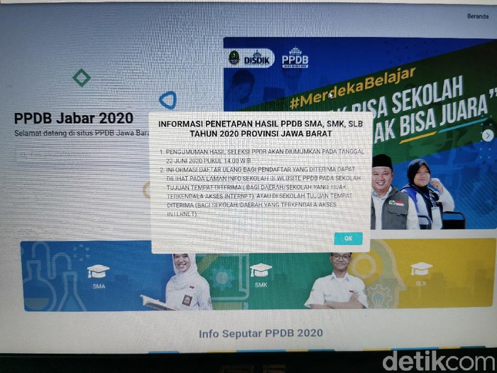 PPDB jabar diumumkan siang ini
