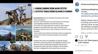 Pendakian gunung Sumbing masih ditutup bagi pendaki. Namun, sangat disayangkan karena sudah ada kegiatan trabas di sana.