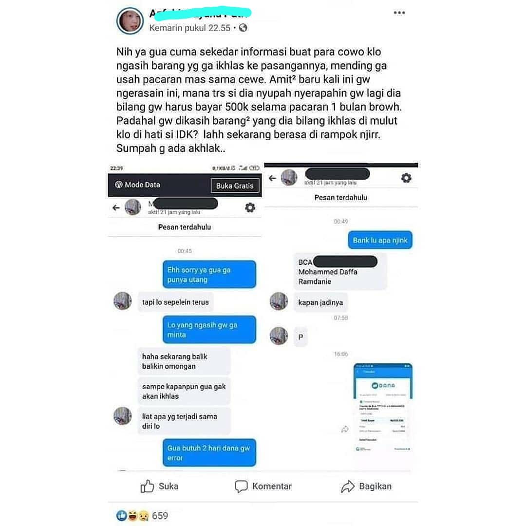 ditagih biaya pacaran