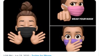 Sebagian netizen membahas fitur baru iOS, misalnya Memoji yang dapat dibuat tengah mengenakan masker. Foto: istimewa