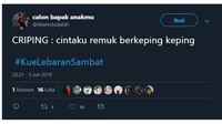 Kalau yang ini namanya criping. Cintaku remuk berkeping-keping wah sabar ya. Tapi ada yang tau nggak kue criping itu apa? Foto: istimewa