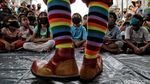 Potret Aku Badut Indonesia Siap Hibur Anak-anak Gratis
