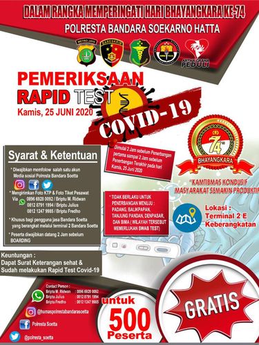 Rapid test gratis di Bandara Soekarno-Hatta