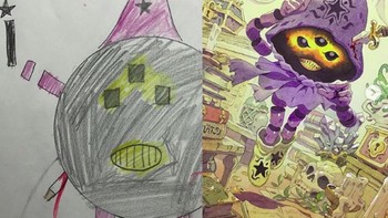 Dari gambar anaknya, ia pun mengambil tema gambar anime. Foto: Instagram/thomasintokyo