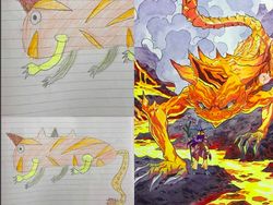 Keren! Ketika Sang Ayah Gambar Ulang Coretan Anaknya