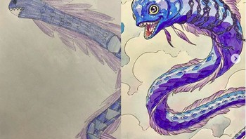 Konsep gambarnya sederhana, Romain akan menggamar ulang apapun yang dibuat oleh anaknya. Foto: Instagram/thomasintokyo